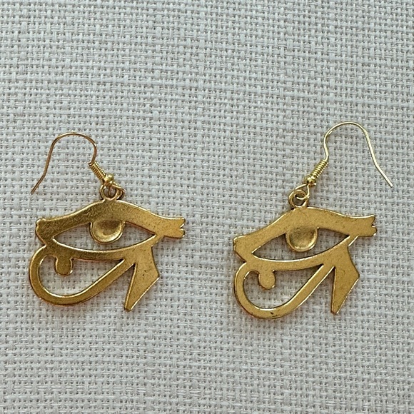 New - Eye of Horus Evil Eye Dangle earrings - Picture 3 of 4